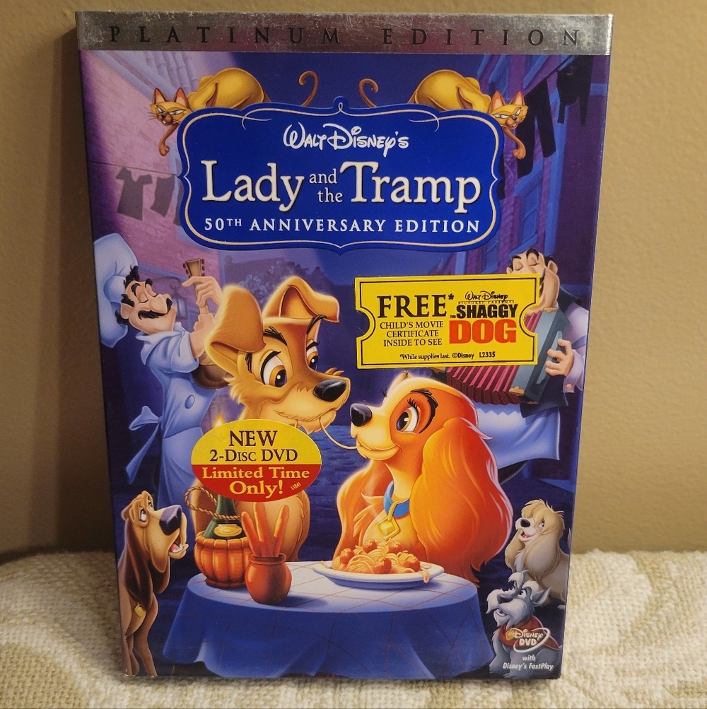 4/$15 SALE Disney Lady and the Tramp 50th Anniversary DVD